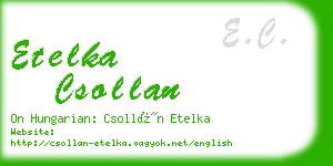 etelka csollan business card